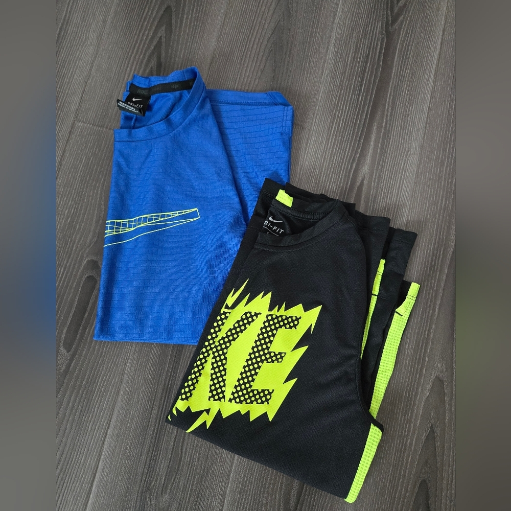 Nike Kids Blue and Black Graphic T-Shirts